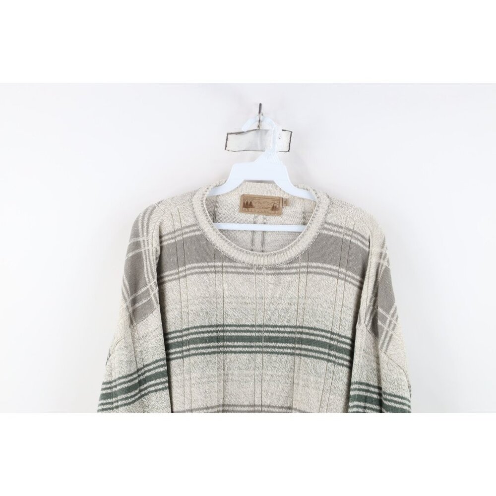 Vtg 90s Streetwear Mens XL Striped Color Block Ribbed Knit Crewneck Sweater USA - Picture 2 of 11